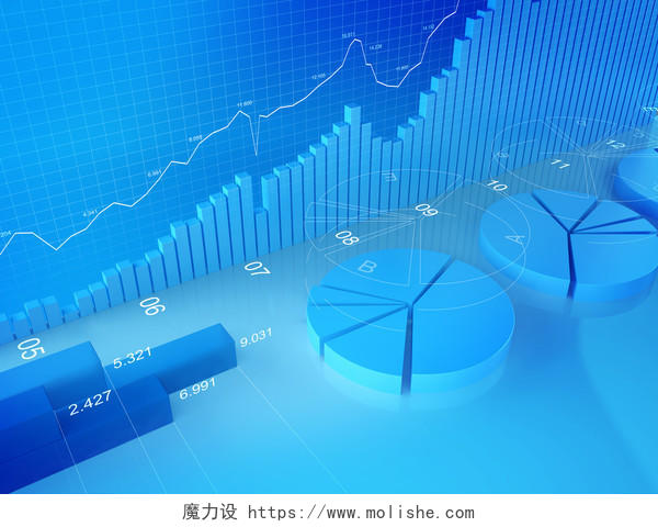 统计财务股票交易所和会计业务3d图形图表财政年度报告图